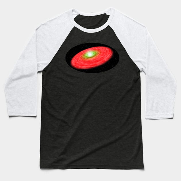 Red Nebula with Shining Star Light Baseball T-Shirt by The Black Panther